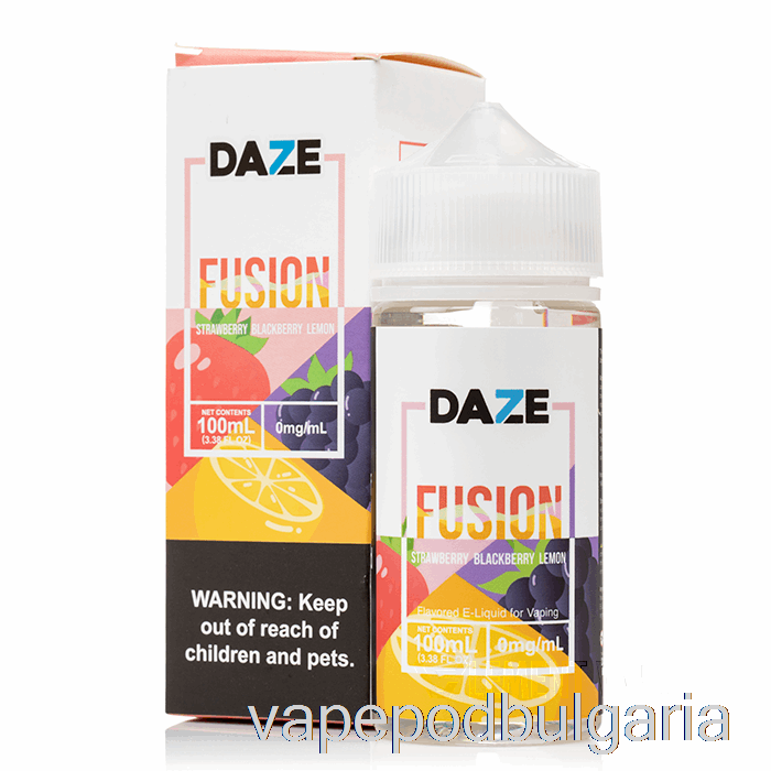 Vape 10000 Дръпки ягода къпина лимон - 7 Daze Fusion - 100ml 6mg